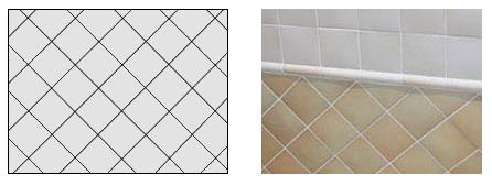 Options de pose de carreaux dans les photos et aménagements de la salle de bain