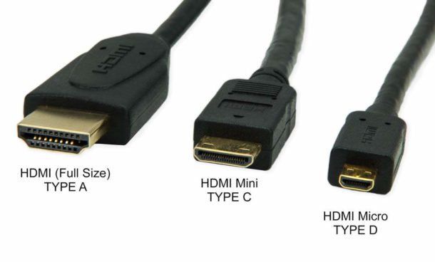 Types de connecteurs HDMI