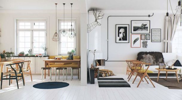 Style scandinave à l'intérieur de l'appartement