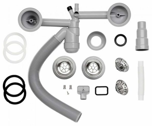 Conception de pissette double avec connexion lave-vaisselle et sortie ondulée