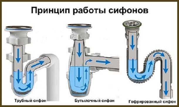 Le principe de fonctionnement et le but des siphons: vidanger l'eau et créer un joint hydraulique