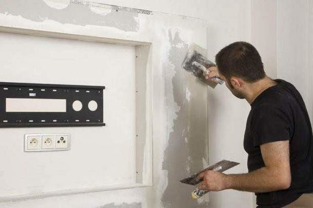 Construction de plaques de plâtre mastic