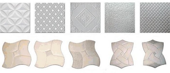 Types et tailles de dalles de plafond