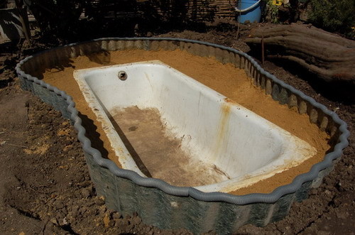 Lit dans un vieux bain